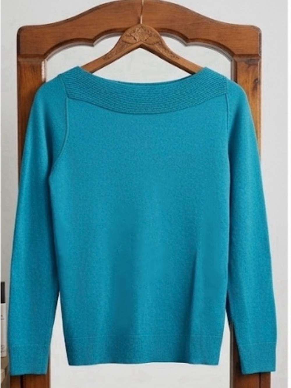 Esprit Y2K Long-Sleeve Knit Boatneck Sweater in Turquoise